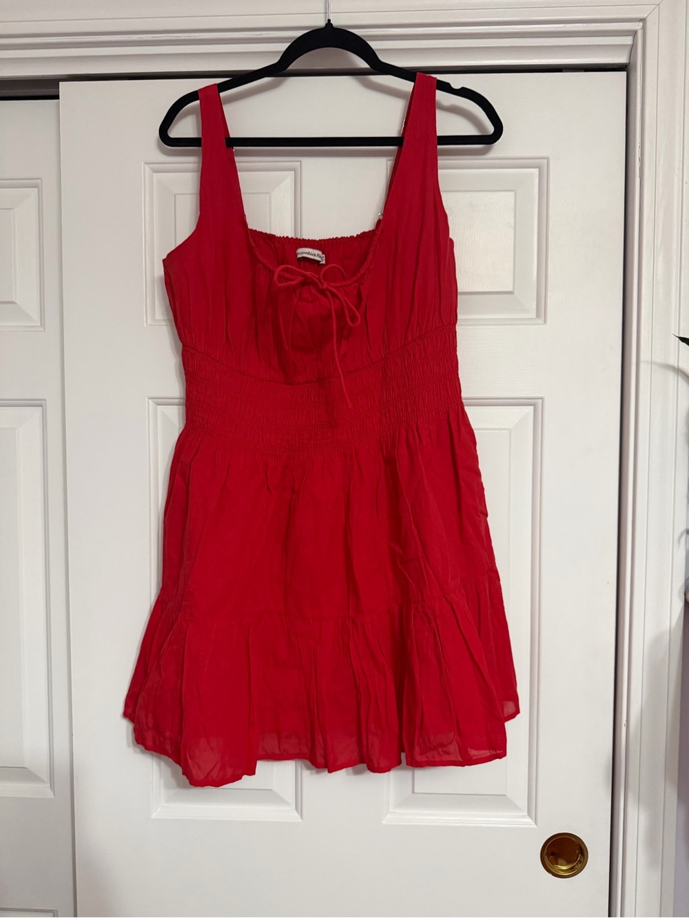 Abercrombie & Fitch Red Sleeveless Tie-Front Mini Dress